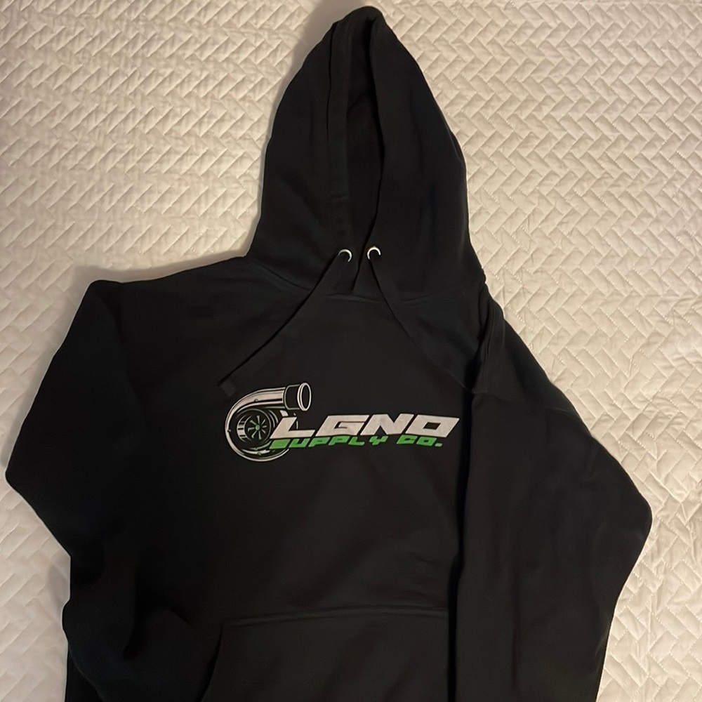 Mens Black Hoodie Size L.